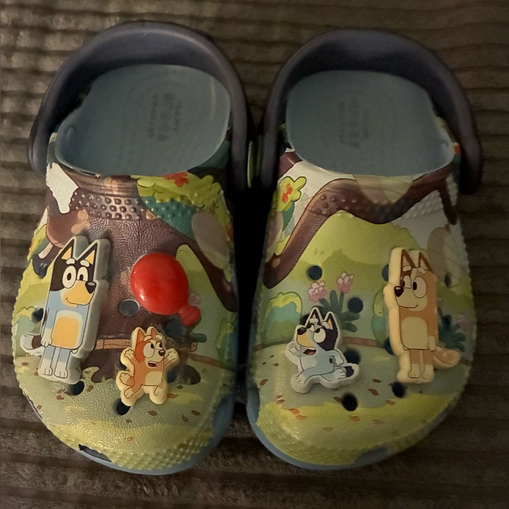 Bluey crocs size 6T
Barley worn